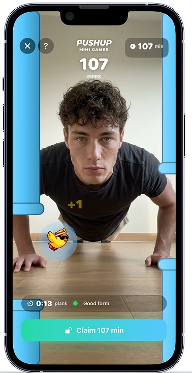 Pushup Bird: your nose flies the bird through the pipes